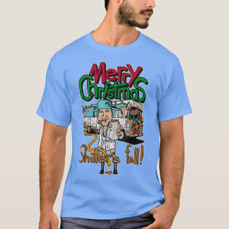 Camiseta Feliz Natal RV Camping Shitters Cheio Engraçado