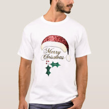 Feliz Natal Santa Chapéu Vermelho Dourado Verde