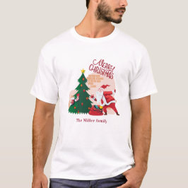 Camiseta feliz natal santa claus monograma