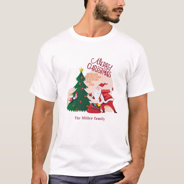 Camiseta feliz natal santa claus monograma (Frente)