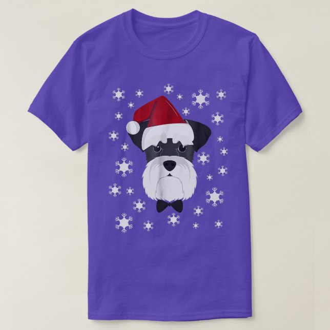 Camiseta Feliz Natal Schnauzer Cachorro Feio Prêmio de Swea (Frente do Design)
