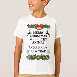 Camiseta Feliz Natal, seu animal imundo