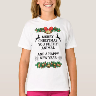 Camiseta Feliz Natal, seu animal imundo