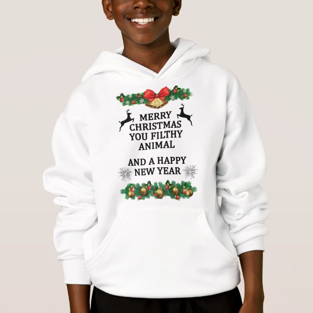 Camiseta Feliz Natal, seu animal imundo (Frente)