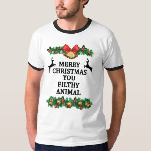 Camiseta Feliz Natal, seu animal imundo