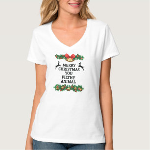 Camiseta Feliz Natal, seu animal imundo