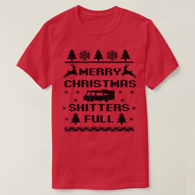 Camiseta Feliz Natal Shitters Camper Reindeer Ugly (Frente do Design)