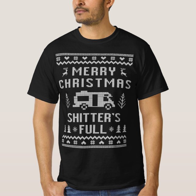 Camiseta Feliz Natal Shitters Cheio Ugly Sweater (Frente)