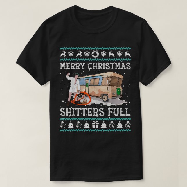 Camiseta Feliz Natal Shitters Cheio Ugly Sweater 1 (Frente do Design)