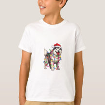 Feliz Natal Siberiano Husky com Santa Hat