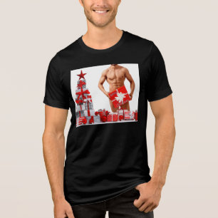 Camiseta Feliz Natal SlipperyJoe prata branca