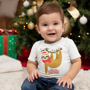Camiseta Feliz Natal Sloth Feriados