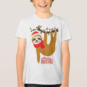 Camiseta Feliz Natal Sloth Feriados