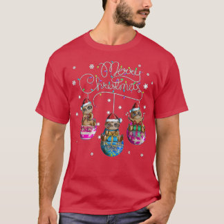 Camiseta Feliz Natal Sloth Natal Ball Motif Christm
