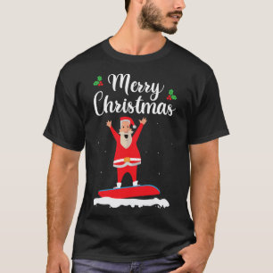 Camiseta Feliz Natal Snowboard Papai Noel Boarder E