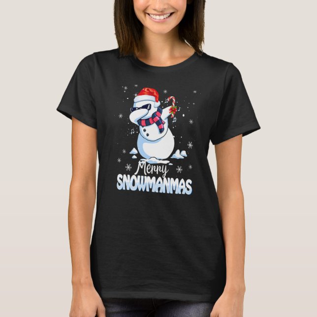 Camiseta Feliz Natal Snowman Natal Mulheres Homens Xmas (Frente)
