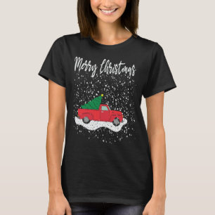 Camiseta Feliz Natal Tee Red Truck Árvore de Natal