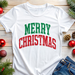 Camiseta Feliz Natal Tipografia Varsity
