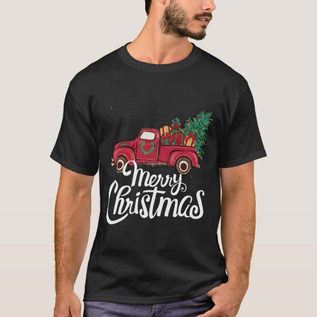 Camiseta Feliz Natal, Tração de Árvore de Natal (Frente)
