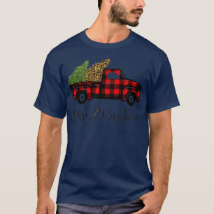 Camiseta Feliz Natal Tree Buffalo Xadrez Red Truck Família