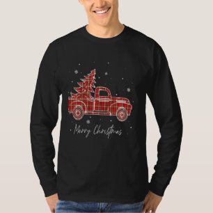 Camiseta Feliz Natal Tree Red Xadrez De Búfalo Para M
