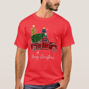 Camiseta Feliz Natal Tree Red Xadrez De Búfalo Para M