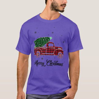 Camiseta Feliz Natal Tree Red Xadrez De Búfalo Para M