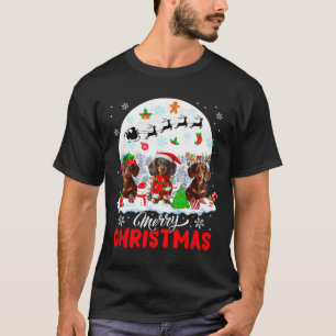 Camiseta Feliz Natal Três Papais noeis Elf Reindeer Dachshu