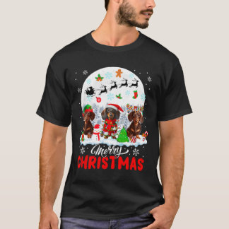 Camiseta Feliz Natal Três Papais noeis Elf Reindeer Dachshu