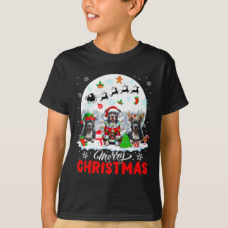 Camiseta Feliz Natal Três Papais noeis Elf Reindeer Pit Bul