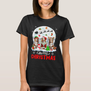 Camiseta Feliz Natal Três Papais noeis Reindeer Australiano