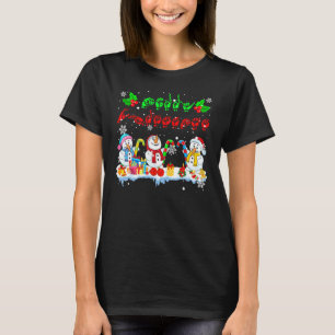 Camiseta Feliz Natal - Três Snowmans Sinal Langu