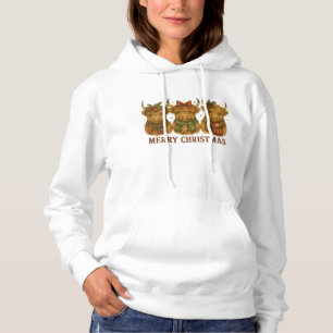 Camiseta Feliz Natal Trio de Vaca das Terras Altas