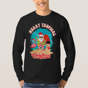 Camiseta Feliz Natal Tropical Havaí Praia Tropical X