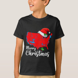 Camiseta Feliz Natal Trump Patriótico Mapa EUA 2024 Papai N