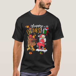 Camiseta Feliz Natal Turquia Papai Noel Dia de Ação de Graç