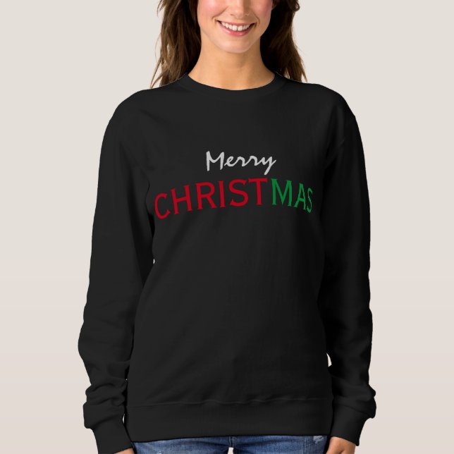 CAMISETA FELIZ NATAL TYPOGRAPHIA VERMELHA VERDE BRANCO (Frente)