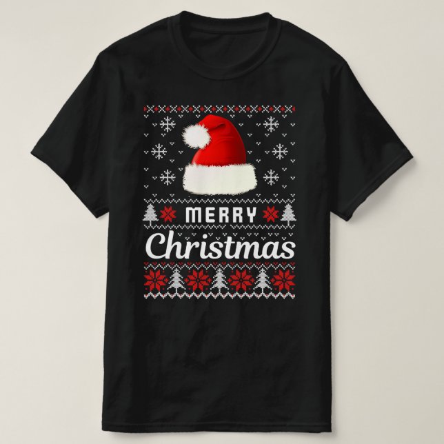 Camiseta feliz Natal Ugly Christmas Sweater (Frente do Design)
