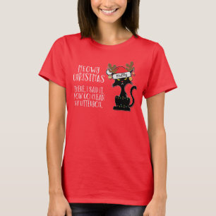 Camiseta Feliz Natal, um nome personalizável para gatos sar