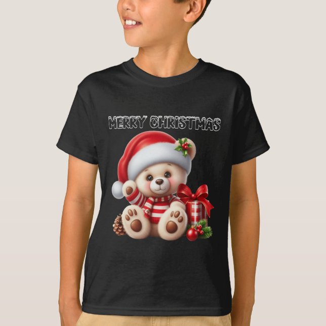 Camiseta Feliz Natal ursinho (Frente)