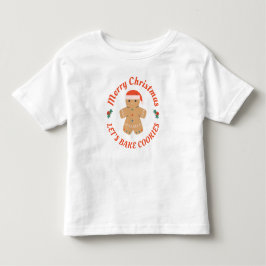 Camiseta Feliz Natal Vamos Fazer Biscoitos Homem de Gengibr