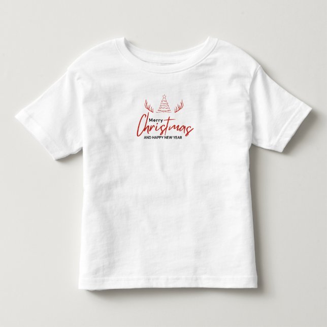 Camiseta Feliz Natal Vermelho e Branco (Frente)