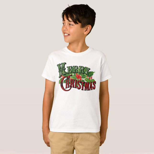 Camiseta Feliz Natal Vermelho e Verde (Frente Completa)