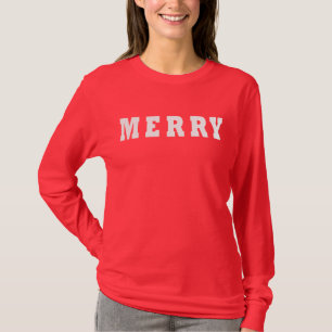 Camiseta Feliz Natal vermelho elegante moderno minimalista