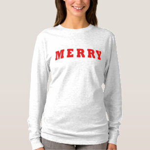 Camiseta Feliz Natal vermelho elegante moderno minimalista