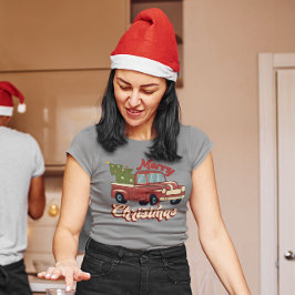 Camiseta Feliz Natal Vintage Red Truck
