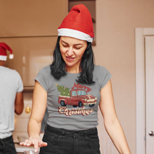 Camiseta Feliz Natal Vintage Red Truck