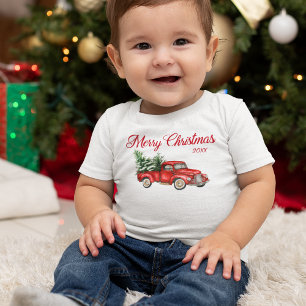 Camiseta Feliz Natal Vintage Red Truck Ano