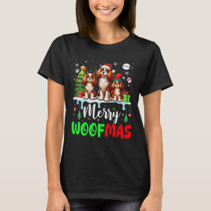 Camiseta Feliz Natal Woof Três Papais noeis Elf King Charle