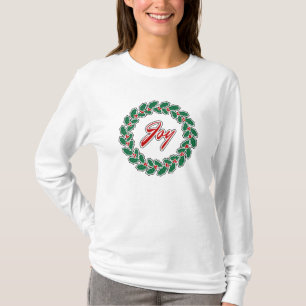 Camiseta Feliz Natal Wreath Design: Alegria